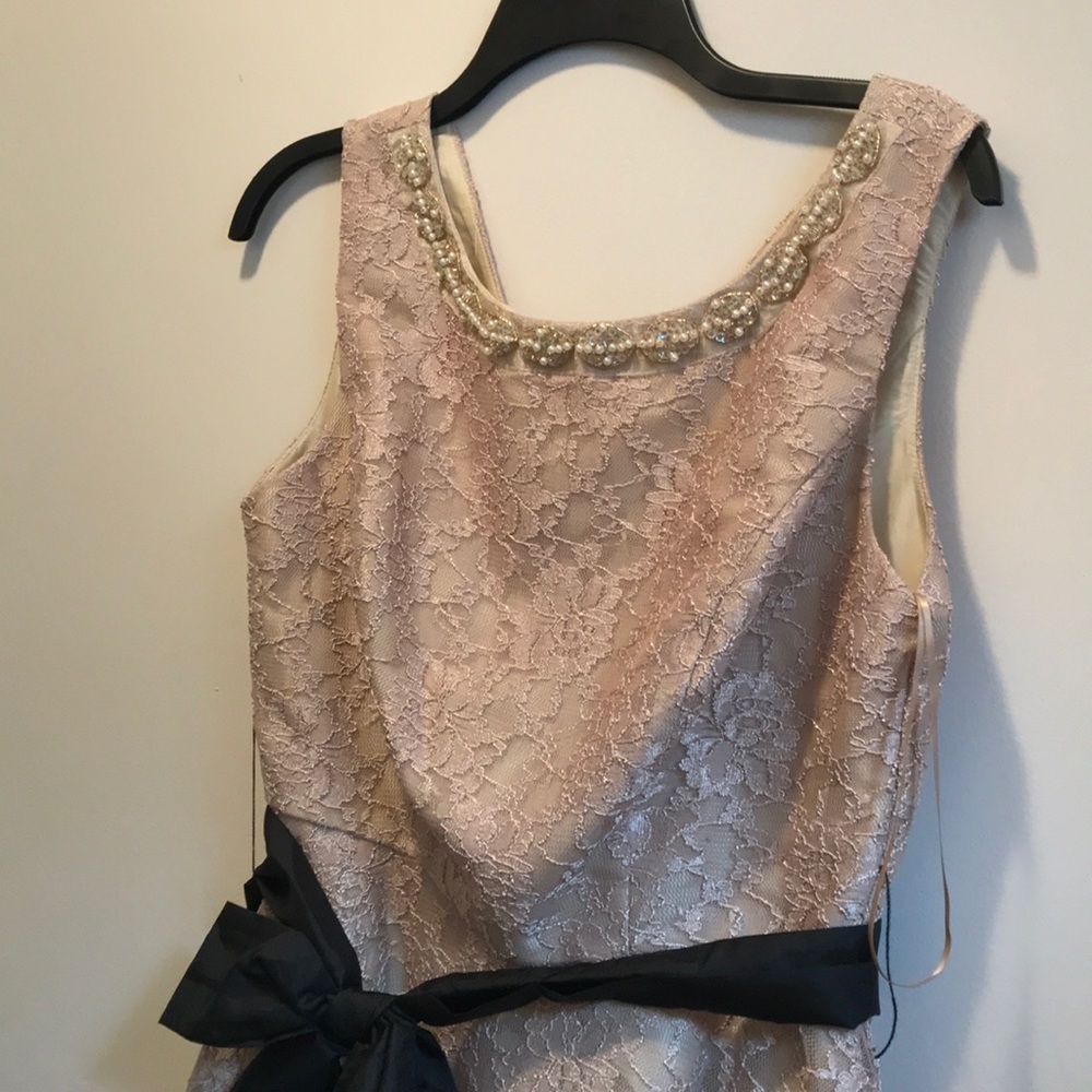 Cream and black dress